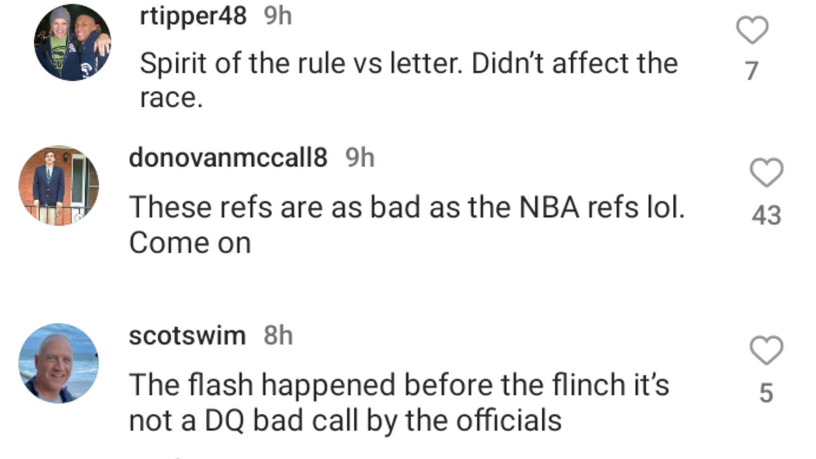 Via SwimSwam's Instagram comment section